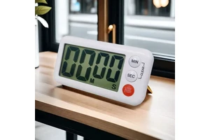 Japanese AIKS 7041 Magnetic Digital Kitchen Timer Stand Count LCD Display Touch Control AAA Battery 99-Minute Max Pomodoro Timer