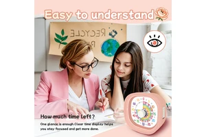 60-Minute Silent Countdown Timer for Kids Color-Coded Flower Disk Classroom Cooking Eco-Friendly Plastic CE RoHS