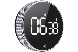 Metal ABS Digital Countdown Rotate Magnetic Timer with LED Display and Touch Control Eco-Friendly for Kitchen
