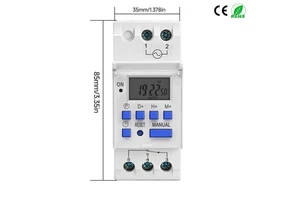 New Type Din Rail 2 Wire Weekly 7 Days Programmable Digital Time Switch Relay Timer Control AC 220V 230V 12V 24V 48V 16A