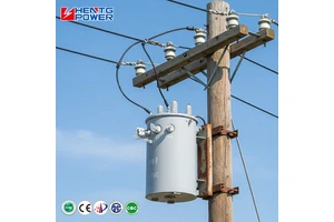 HENTG Power 25-100 KVA Single Pole Mounted Oil-Immersed 50/60Hz CE Certified Toroidal Electrical Transformer 13.8kv 13.2kv 120v