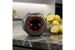 Custom Logo Timer Supplier Gravity Sensor Flip Countdown Timer Eight Side Digital Visual Children Learning Digital Kitchen Timer