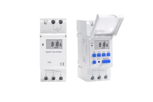 220V 15A Digital LCD Timer Switch, Programmable for Weekly/Daily Use, Mini DIN Rail