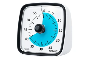 60-Minute Night Light Visual Timer Yunbaoit Silent Classroom Clock Time Management Tool Kitchen Countdown Clock Home School Work