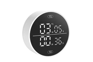 Dual-Channel Rotating LED Digital Kitchen Timer Cross-Border Magnetic Baking Timer Forward Reverse Function Plastic Material