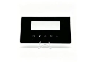 Fine Polished Oven Timer Panel Glass Laser Custom Shaped Hole Groove 3-6mm Custom Silk Screen