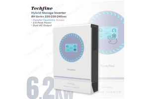 Touchable Screen 6.2KW 6200w Dual AC Output Hybrid Solar Storage Inverter 220vac 230vac 240vac 2.0 peak Power Support Parallel