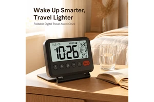 OEM Travel Digital Alarm Clock Portable LCD Desk Clocks With Backlight Snooze Calendar Temperature Weekend Mode