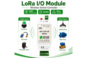 Heyuan IOT-L2S-B-I/O Three Phase Two-Way Transmission 1km Remote Control Switch PLC Wireless Control Access Control Valve LoRa
