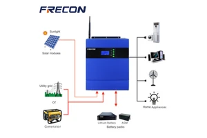FRECON 5KW 3kw 48v 220V Hybrid off Grid Power Phase Ip65 Mppt Solar Inverter 3kw Solar Inverter