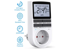 EU/UK/US/AU Digital Light Timer Plug Outlet Timer Socket LCD Display Energy Saving Timer Socket