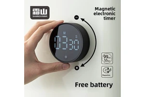 Shuangshan Kitchen Timer Special Timer for Studying Magnetic Time Manager Electronic Countdown Reminder Digital Display 1-6