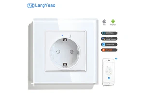 LangYeao WiFi ZIGBEE Smart Socket Outlet with Energy Monitoring Works with Tuya Alexa Google Home Timer Sharing Power-Off Memory