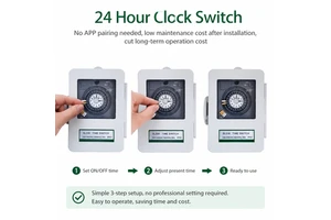 High Precision 15 Min Interval Mechanical Timer 100-240V Energy Saving 24h Cycle Time Switch for Irrigation & Agriculture System