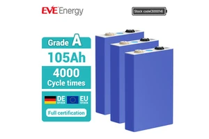 EVE LF105 105ah 3C 3.2V 100ah Lifepo4 Battery With Solar Hybrid Inverter Lifepo4 Battery Pack