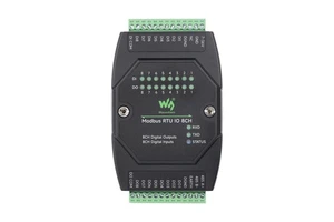 Waveshare IO 8CH Industrial Digital Input/Output Module DC 7-36V Wide Voltage Power Supply Modbus RTU Protocol RS485 Interface