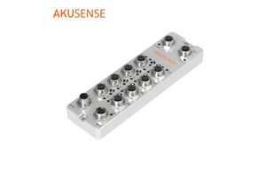 AKUSENSE Digital Bus Module CIO200-EIIO-8A Aluminum Alloy Metallic Silver IP67 IO Link Bus Module for Industrial Control