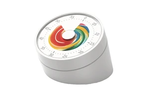 Red Dot Award Creative Rainbow Rotating Mechanical Visual Timer Plastic AAA Battery Kids Kitchen Classroom Time Management OEM