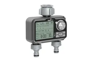 Garden Water Timer LCD Dual Outlet Durable Plastic Delay Feature Outdoor Irrigation Controller