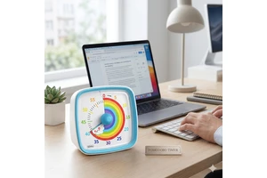 Yunbaoit Night Light 60-Minute Rainbow Visual Timer Silent Countdown Timer Clock Time Management for Kids Adults Kitchen Office