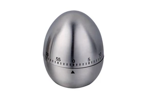 Fashion Kitchen Cooking Timer Mechanical Stainless Steel Egg-Shaped 60 Min Countdown Timer
