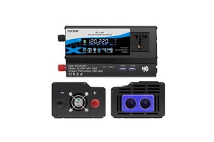1200W Rectified Sine Wave Household Inverter, Converts AC 12v/24v to DC 220v Solar Power Inverter with USB + Type-C Port