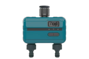 Water Timer 2 Outlet for Garden Hose, Irrigation Timer for Outdoor Watering, Rain Delay/Manual/Automatic Controller Brass Inlet