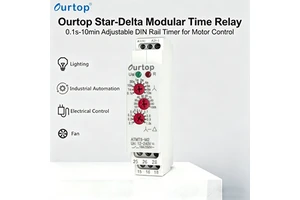 Star Delta Modular 1 Module Din Rain Mounting 16A Acdc 12-240V 0.1S-10M DpdtT Time Relay For Use With Electric Motors.