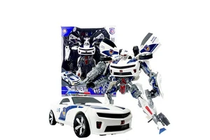 Educational Metal Transformer Toy for Kids Yellow Hornet Police Car Robot Model 8-13 Years Boys Gift in a Windowed Color Box