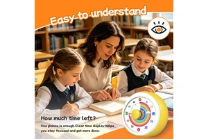 60-Minute Silent Countdown Timer for Kids Homework Sports Visual Eco-Friendly Plastic Painted Frame Alarm Analog Display CE RoHs