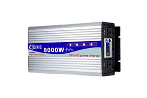 Pure Sine Wave Industrial Motor Inverter 8000W DC 12V/24V to AC 220V 50/60Hz Voltage Converter Big Power Dual Output Solar
