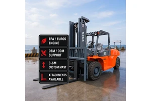 CE ISO Approved 6 Ton 7 Ton 8 Ton Forklift With Air Conditioner Cabin And Triplex Mast Diesel Forklift