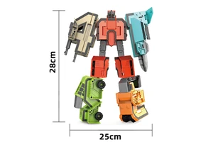 High Quality Five-in-One Combination Transformable Robot Puzzle Toy Set Educational Plastic Toys for 5 to 7 Years Unisex