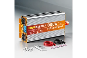 HOULI 1000W to 7000W Pure Sine Wave Inverter 12V/24V DC to 220V AC Converter for Car RV Solar System
