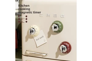 Mechanical Stainless Steel Kitchen Timer Analog Display Countdown Function Students Time Management Cooking Reminder Magnetic