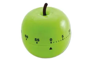 Green Apple Timer for Home Kitchen Manual Mechanical Countdown Timer 60 Minutes with Ringing Alarm for Home Cooking Baking