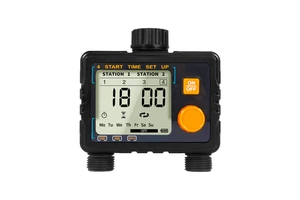 Programming Automatic Garden Watering 2 Outlets Tap Timer, Solenoid Valve for Outdoor Sprinkler, Hose and Irrigation