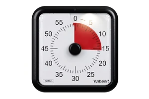 OEM Yunbaoit 60Min Silent Timer Kitchen Classroom Desk Magnetic Clock Kids Pomodoro Study Timer Clock Visual Countdown Timers