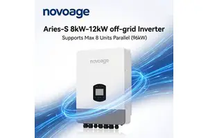 NovoAge Aries S 8kW 10kW 12kW Solar Inverter IP65 Waterproof Single Phase Off-grid 97.6% Efficiency 230V Input Support 8 Units