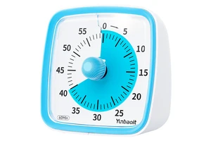Yunbaoit Silent Classroom Clock Kids Time Management Tool Night Light Visual Timer 60-Minute Countdown Kitchen Home School Work