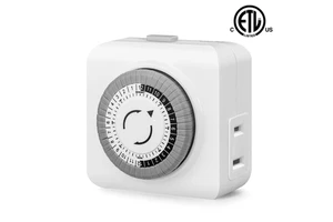 USA Timer Outlet 24 Hours Indoor Plug-in Timer Socket and Programmable Lamp and Light Timers for Electrical Outlets
