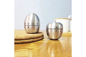 Stainless Steel Mechanical Kitchen Timer - Fruit Shape Egg Cooking Timer for Home, Baking, Creative Retro Gift