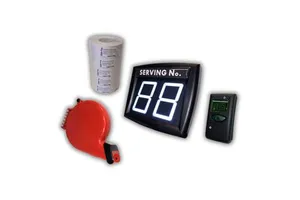 Outdoor Queue Management System LED Display Wireless Remote 10,000 Tickets-2-Digit White LED Counter Retail Offices 1 Year