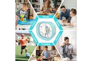 60-Minutes Plastic Square Visual Timer Silent Countdown for Kids Color-Coded Flower Disk Classroom Cooking Eco-Friendly CE RoHS