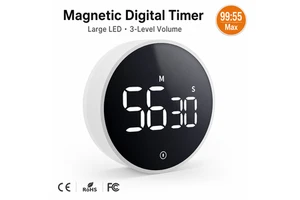 OEM Magnetic Digital Timer Large LED Display Mute Loud Alarm Countdown Timer For Kitchen Cooking Study Classroom