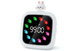 Yunbaoit Digital Visual Timer Rechargeable 99-Minute Silent Countdown Clock 9 Color Display Timer Clock for Kids Adults Kitchen