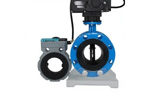 Jinwei TYN-110 DN100 Plastic Body Water Wifi Mobile Phone Remote Intelligent Solar Electric Butterfly Valve Flow Speed Monitor