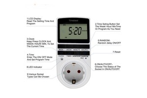 24/7 Days Digital Timer with Random and Summer Time 230V 50HZ Electronic Timer Switch Programmable Timing Socket EU Plug