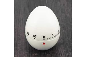 Cheap Kitchen Tool Manual Metal Egg Shape Mechanical Rotate Timer Household Countdown Cooker Reminder (White) Factory Plastic