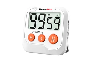 ThermoPro TM03 Digital Kitchen Timer Countdown Count up Magnetic Cooking Timer with Loud Alarm Large LCD for Baking BBQ Study